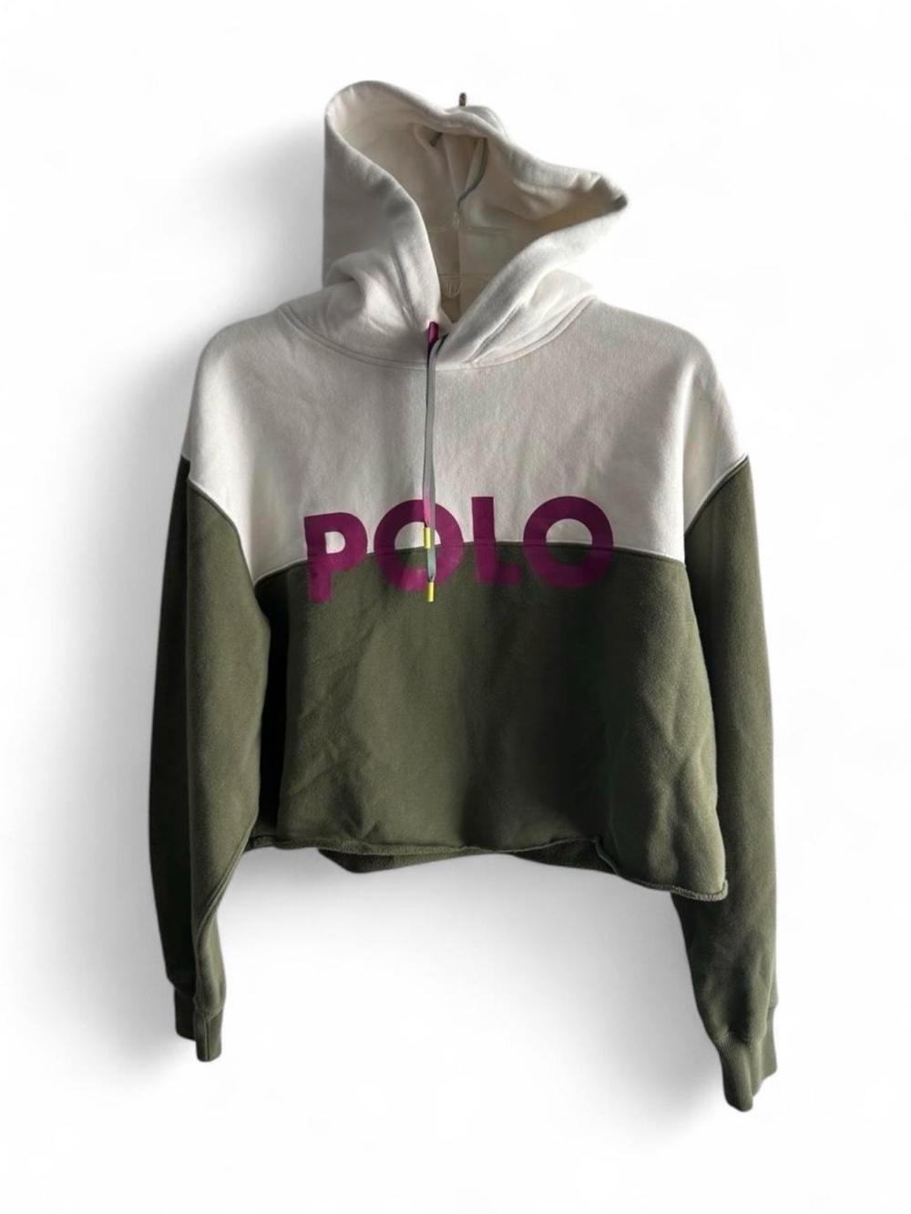 Polo Ralph Lauren Color Block Cropped Hoodie Size M Preppy Gorpcore Athleisure